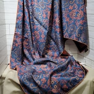 Large Peisi Silk Blend Chinese Characters Hand Rolled Edges Wrap/Scarf NWT